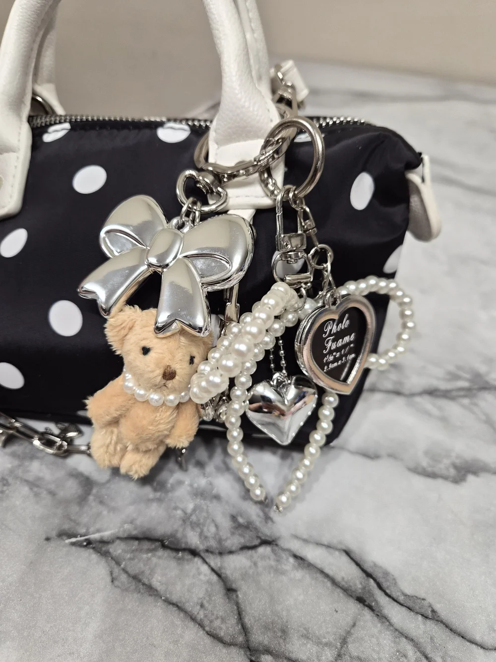 Madden Girl Black Polka Dot Satchel Crossbody